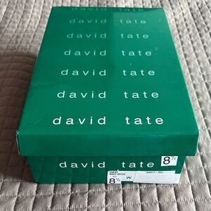 David Tate navy satin shoes with rhinestones